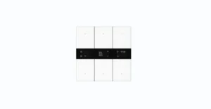 KNX S-series Push Button Sensor Display & Secure, 1-Gang, Mirror Glass, White