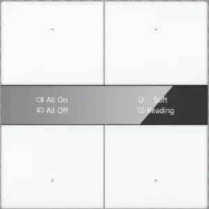 KNX S-series Push Button Sensor Display & Secure, 2-Gang, Mirror Glass, White