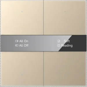 KNX S-series Push Button Sensor Display & Secure, 2-Gang, Mirror Glass, Gold