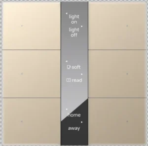 KNX S-series Push Button Sensor Display & Secure, 3-Gang, Gold