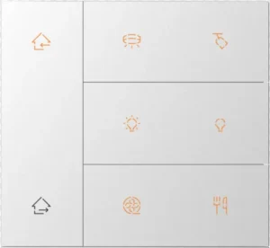 Metal Button Set for KNX Waltz Push Button Sensor, 4 Gang, light through engraving, Silver