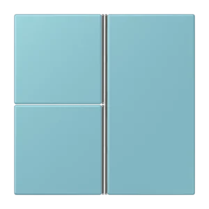 Cover kit 3-gang, F40, thermoplastic lacquered, LS range, céruléen moyen (32032)