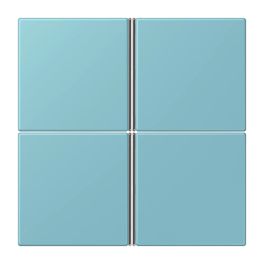 Cover kit 4-gang, F40, thermoplastic lacquered, LS range, céruléen moyen (32032)