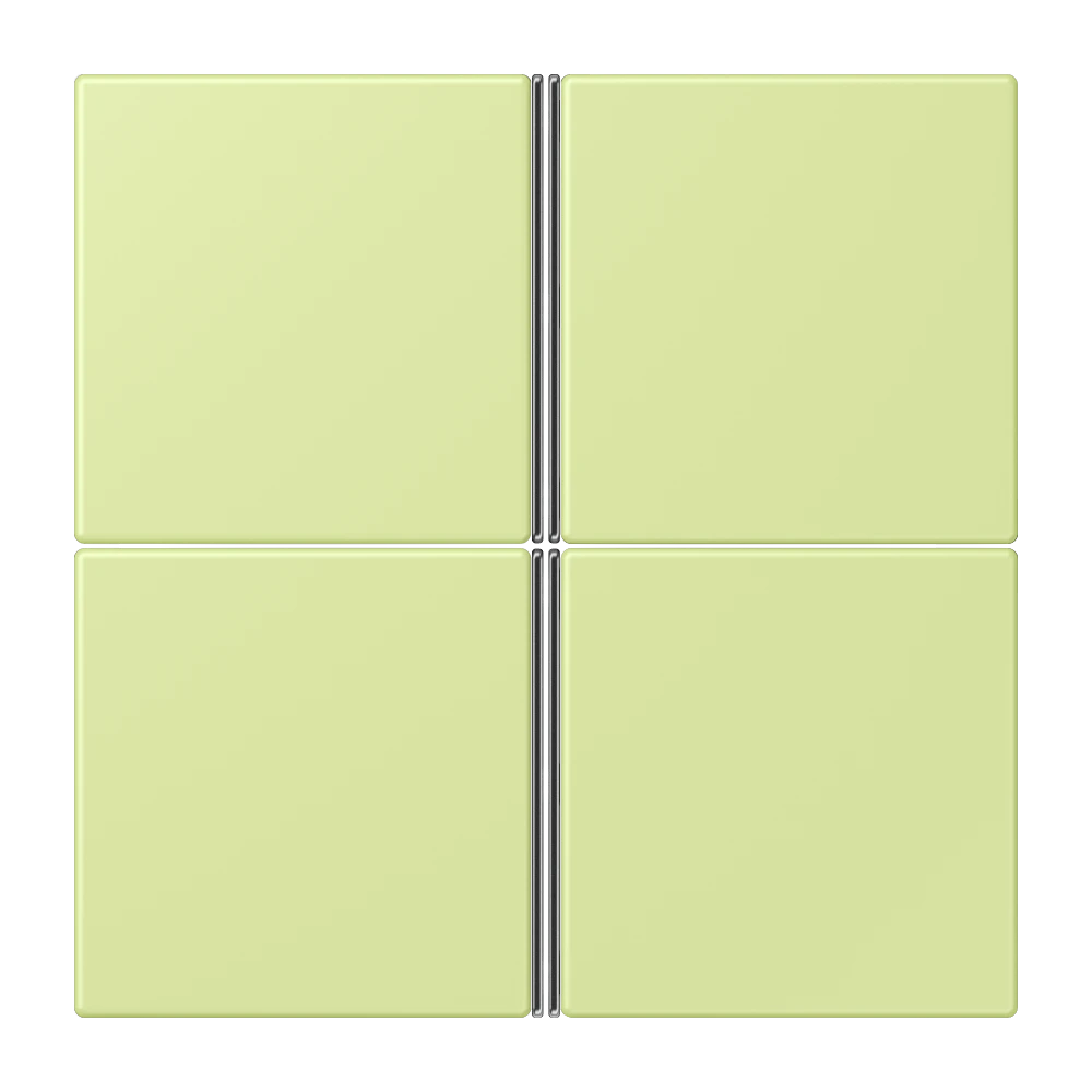 Cover kit 4-gang, F40, thermoplastic lacquered, LS range, vert jaune clair (32053)