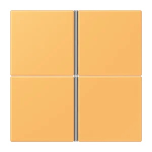 Cover kit 4-gang, F40, thermoplastic lacquered, LS range, ocre jaune clair (4320L)