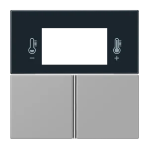 Cover kit 3-gang, F40 Room controller, thermoplastic lacquered, LS range, gris moyen (32012)