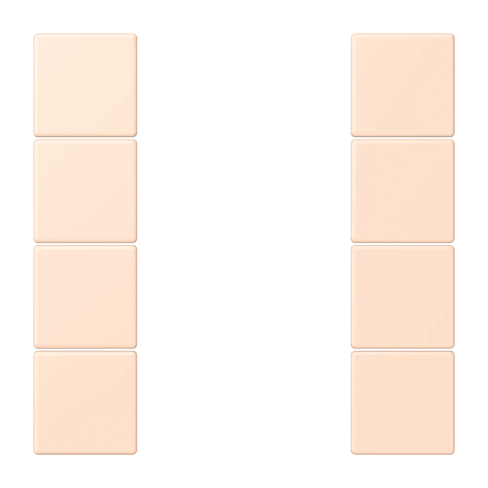 Cover kit 4-gang, F50, thermoplastic lacquered, LS range, rose pâle (32091)