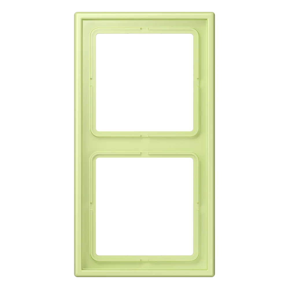 Frame 2-gang, LS 990, duroplastic lacquered, vert jaune clair (32053), vertical and horizontal installation