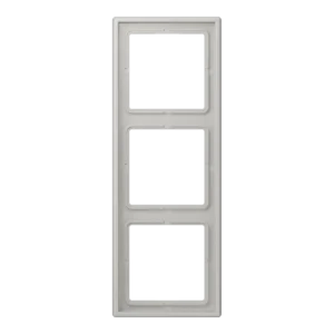 Frame 3-gang, LS 990, duroplastic lacquered, gris clair 31 (32013), vertical and horizontal installation