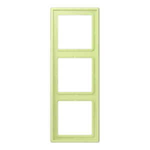 Frame 3-gang, LS 990, duroplastic lacquered, vert jaune clair (32053), vertical and horizontal installation