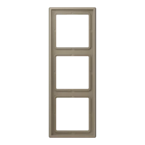 Frame 3-gang, LS 990, duroplastic lacquered, ombre naturelle moyenne (32141), vertical and horizontal installation