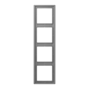 Frame 4-gang, LS 990, duroplastic lacquered, gris 31 (32011), vertical and horizontal installation