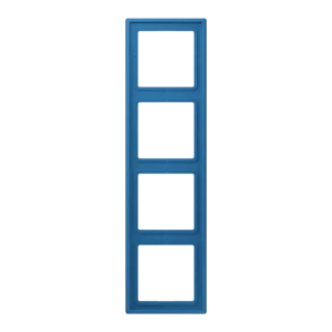 Frame 4-gang, LS 990, duroplastic lacquered, bleu céruléen 31 (32030), vertical and horizontal installation