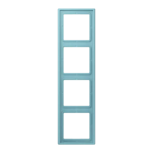 Frame 4-gang, LS 990, duroplastic lacquered, céruléen moyen (32032), vertical and horizontal installation