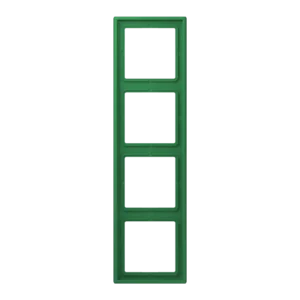 Frame 4-gang, LS 990, duroplastic lacquered, vert foncé (32050), vertical and horizontal installation