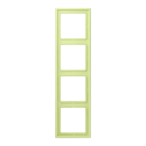 Frame 4-gang, LS 990, duroplastic lacquered, vert jaune clair (32053), vertical and horizontal installation
