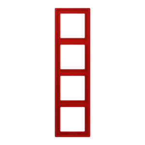 Frame 4-gang, LS 990, duroplastic lacquered, rouge vermillon 31 (32090), vertical and horizontal installation