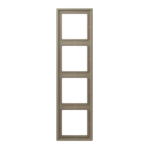 Frame 4-gang, LS 990, duroplastic lacquered, ombre naturelle moyenne (32141), vertical and horizontal installation