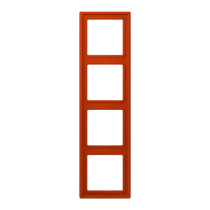 Frame 4-gang, LS 990, duroplastic lacquered, rouge vermillon 59 (4320A), vertical and horizontal installation