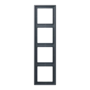 Frame 4-gang, LS 990, duroplastic lacquered, gris foncé 59 (4320U), vertical and horizontal installation