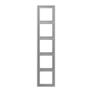 Frame 5-gang, LS 990, duroplastic lacquered, gris moyen (32012), vertical and horizontal installation