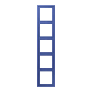 Frame 5-gang, LS 990, duroplastic lacquered, bleu outremer 31 (32020), vertical and horizontal installation