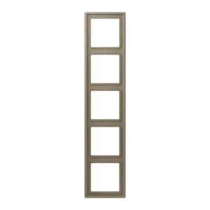 Frame 5-gang, LS 990, duroplastic lacquered, ombre naturelle moyenne (32141), vertical and horizontal installation