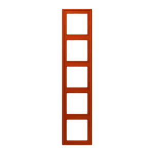 Frame 5-gang, LS 990, duroplastic lacquered, rouge vermillon 59 (4320A), vertical and horizontal installation