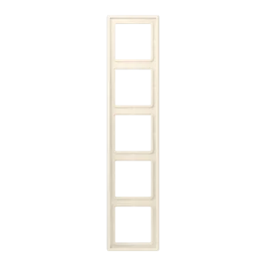 Frame 5-gang, LS 990, duroplastic lacquered, blanc ivoire (4320B), vertical and horizontal installation