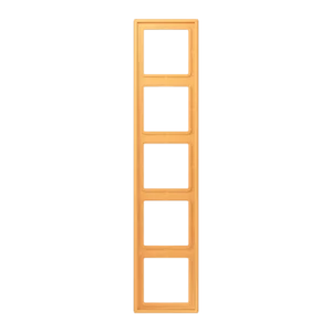 Frame 5-gang, LS 990, duroplastic lacquered, ocre jaune clair (4320L), vertical and horizontal installation
