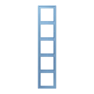 Frame 5-gang, LS 990, duroplastic lacquered, bleu céruléen 59 (4320N), vertical and horizontal installation