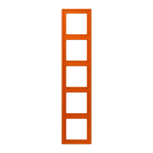 Frame 5-gang, LS 990, duroplastic lacquered, orange vif (4320S), vertical and horizontal installation