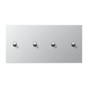 Centre plate with toggle lever "cylinder" 2-gang, 2 x 2 toggle levers, horizontal, LS 1912 range, aluminium
