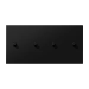 Centre plate with toggle lever "cylinder" 2-gang, 2 x 2 toggle levers, horizontal, LS 1912 range, matt graphite black