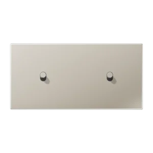 Centre plate with toggle lever "cylinder" 2-gang, 1 + 1 toggle levers, horizontal, LS 1912 range, stainless steel