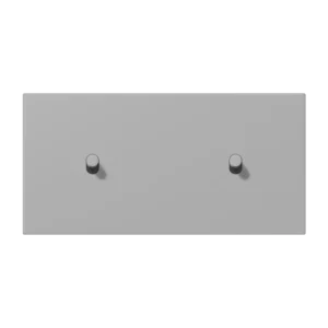 Centre plate with toggle lever "cylinder" 2-gang, 1 + 1 toggle levers, horizontal, LS 1912 range, duroplastic lacquered, gris moyen (32012)