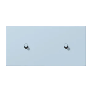 Centre plate with toggle lever "cylinder" 2-gang, 1 + 1 toggle levers, horizontal, LS 1912 range, duroplastic lacquered, outremer clair (32022)
