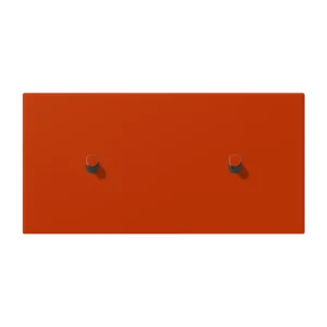 Centre plate with toggle lever "cylinder" 2-gang, 1 + 1 toggle levers, horizontal, LS 1912 range, duroplastic lacquered, rouge vermillon 59 (4320A)