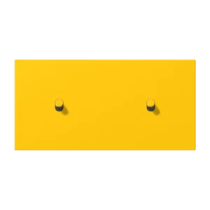 Centre plate with toggle lever "cylinder" 2-gang, 1 + 1 toggle levers, horizontal, LS 1912 range, duroplastic lacquered, le jaune vif (4320W)