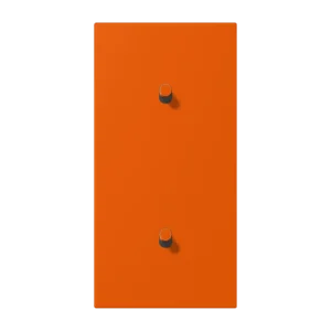 Centre plate with toggle lever "cylinder" 2-gang, 1 + 1 toggle levers, vertical, LS 1912 range, duroplastic lacquered, orange vif (4320S)