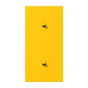 Centre plate with toggle lever "cylinder" 2-gang, 1 + 1 toggle levers, vertical, LS 1912 range, duroplastic lacquered, le jaune vif (4320W)