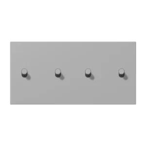 Centre plate with toggle lever "cylinder" 2-gang, 2 x 2 toggle levers, horizontal, LS 1912 range, duroplastic lacquered, gris moyen (32012)