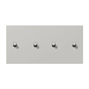 Centre plate with toggle lever "cylinder" 2-gang, 2 x 2 toggle levers, horizontal, LS 1912 range, duroplastic lacquered, gris clair 31 (32013)