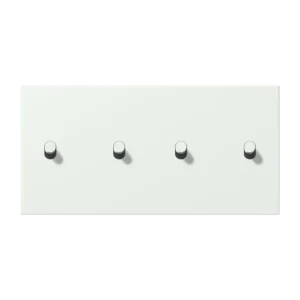 Centre plate with toggle lever "cylinder" 2-gang, 2 x 2 toggle levers, horizontal, LS 1912 range, duroplastic lacquered, outremer gris (32024)