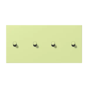Centre plate with toggle lever "cylinder" 2-gang, 2 x 2 toggle levers, horizontal, LS 1912 range, duroplastic lacquered, vert jaune clair (32053)