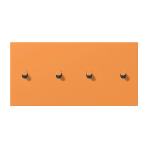 Centre plate with toggle lever "cylinder" 2-gang, 2 x 2 toggle levers, horizontal, LS 1912 range, duroplastic lacquered, orange clair (32081)