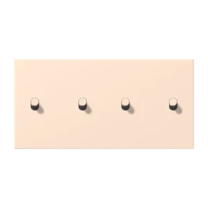 Centre plate with toggle lever "cylinder" 2-gang, 2 x 2 toggle levers, horizontal, LS 1912 range, duroplastic lacquered, orange pâle (32082)