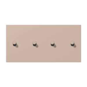 Centre plate with toggle lever "cylinder" 2-gang, 2 x 2 toggle levers, horizontal, LS 1912 range, duroplastic lacquered, ombre brûlée claire (32131)