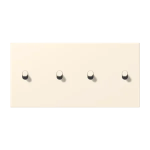 Centre plate with toggle lever "cylinder" 2-gang, 2 x 2 toggle levers, horizontal, LS 1912 range, duroplastic lacquered, blanc ivoire (4320B)