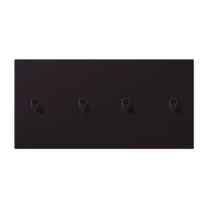 Centre plate with toggle lever "cylinder" 2-gang, 2 x 2 toggle levers, horizontal, LS 1912 range, duroplastic lacquered, noir d'ivoire (4320E)
